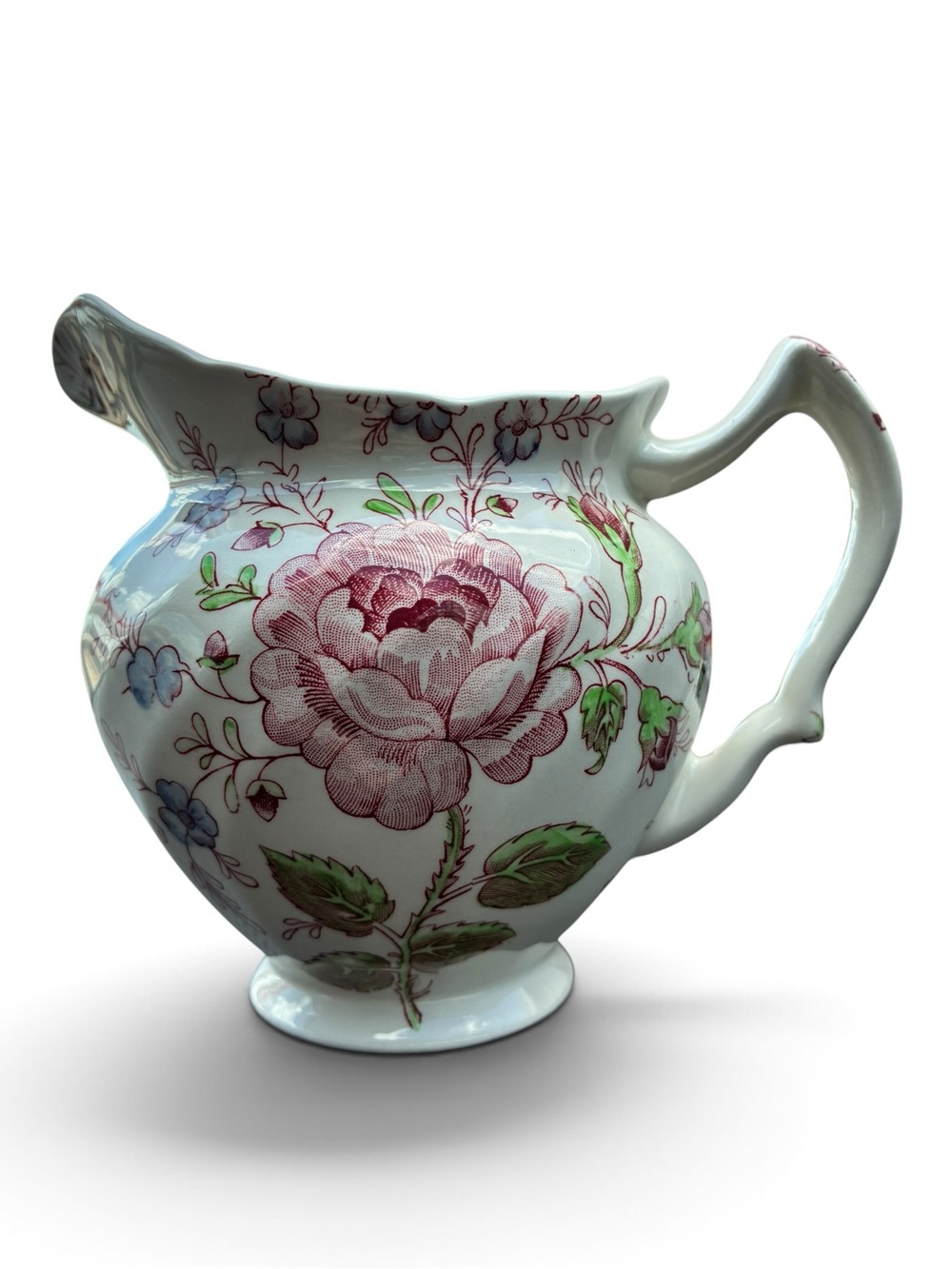 Vintage Johnson Brothers Rose Chintz Pink Creamer Pitcher Made In England